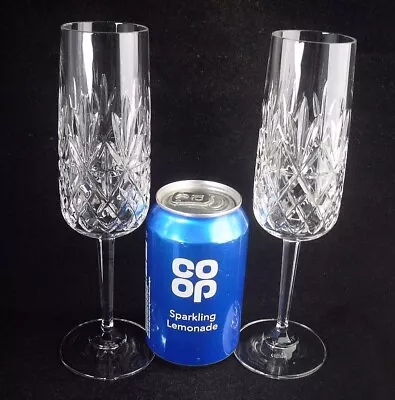 £19.99 • Buy Pair Edinburgh Crystal BERKELEY Champagne Flutes Glasses 8.5 H (signed)