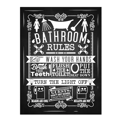 £3.39 • Buy Metal Plaque Sign Funny Bathroom Rules House Home Decor Gift Signs Print 10778