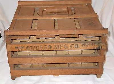 Primitive Humpty Dumpty Owosso Wood Egg Crate- 12 1/2  X 12 1/2  X 7 1/2  • $148