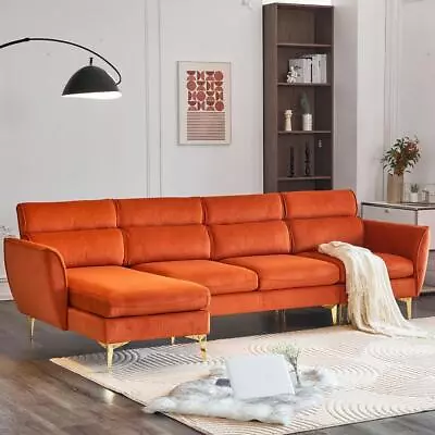 FCH L-Shaped 4 Seat Sectional Sofa Set Living Room Convertible Couch Metal Leg • $539.98