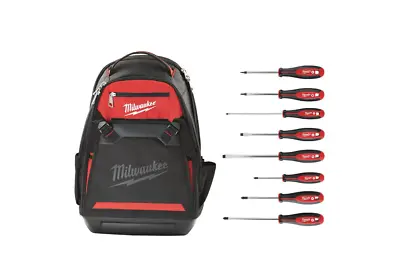 Milwaukee Jobsite Backpack W/ Screwdriver Set Tri-Lobe Handle Red (8-Piece) • $105.99
