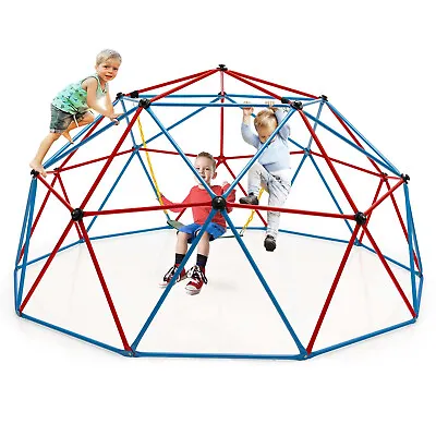 2-in-1 Kids Play Equipment Geometric Climbing Dome Swing Climbing Frame For Kids • £119.95