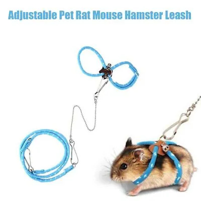 For Rat Squirrel Chinchilla Hamster Leash Mouse Vest Walking Lead Pet Supplies. • £5.21