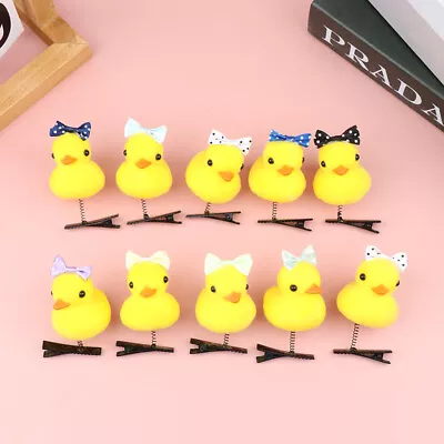 1Pcs Spring Hair Clip Fashion Children Bow Little Yellow Duck Animal Hairpin • $7.13