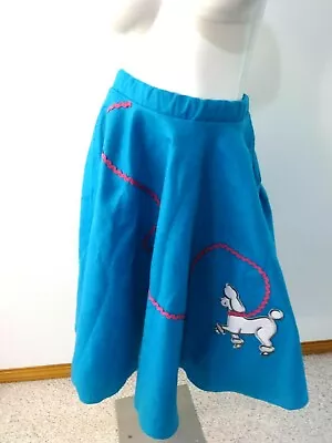 Vintage Blue Felt Poodle Skirt Handmade 28  Waist • $59.99