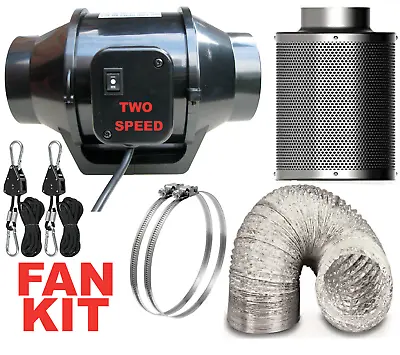 4 Inch Carbon Filter Fan Kit Odour Extraction Duct  Hydroponics For Grow Tent • £14.99