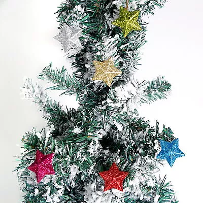 Golden Powderfive-pointed Star Festive Hanging Ornaments 6pcs Reusable Christmas • $7.69