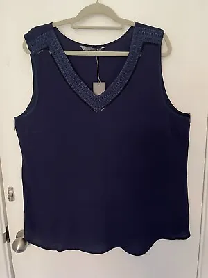 Katies Navy Sleeveless Top Brand New With Tags.  Size 20.  V Neck. • $15