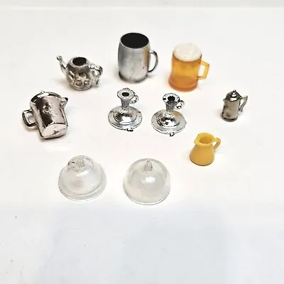Vintage Dollhouse Miniature Beer Mug Clear Dome Candle Holders Lot Plastic • $6.59