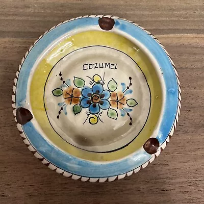 Vintage Tonala Hand Painted Art Pottery Ash Tray Cozumel Made In Mexico • $7.99