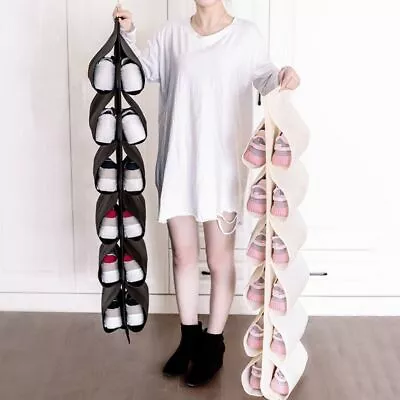 $14.05 • Buy 12 Pockets Shoe Holder Bag Organiser Over Door Hanging Shelf Rack Storage Bag