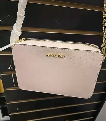 Michael Kors Jet Set   Powder Blush Leather Crossbody Bag Handbag NWT • $64.99