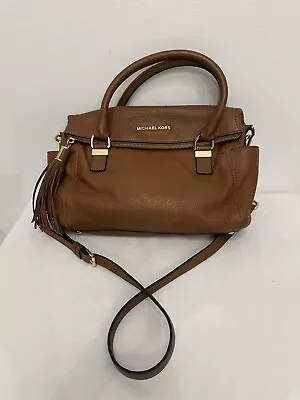 Michael Kors Weston Brown Pebbled Leather Satchel Foldover Convertible XBody Bag • $24.99