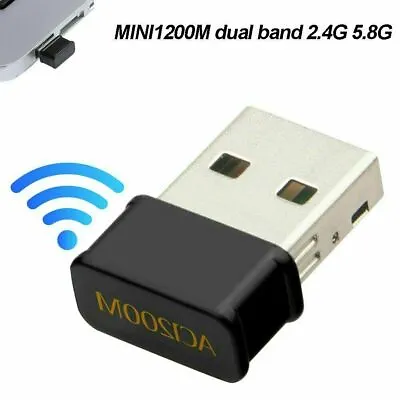 Wireless Lan USB PC Network 802.11AC  Dual Band 2.4G / 5G 1200mbps WiFi Adapter • $8.32