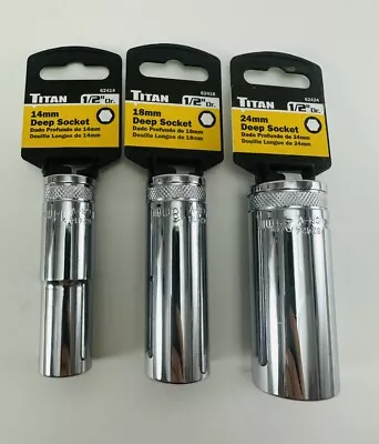 Titan INDIVIDUAL 1/2” Drive Deep Metric Socket Choose From 10mm - 32mm • $9.23