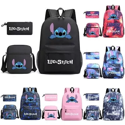 Lilo And Stitch Backpack 3pcs Set Kids School Book Bag Handbag Pencil Case Gift • $39.99