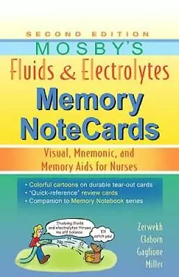 Mosby's Fluids & Electrolytes Memory NoteCards: Visual Mnemonic And Mem - GOOD • $7.56