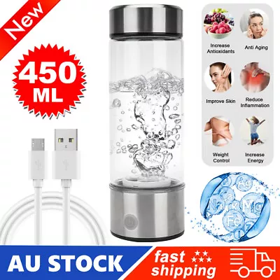 USB Charging Hydrogen Water Bottle Generator Rich Maker Ionizer Glass Drink Cup • $35.99