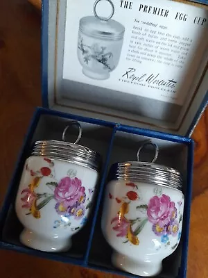 Royal Worcester Pair Of Egg Coddlers - Boxed - Beautiful Flowers • £11.50