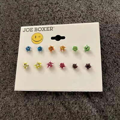 New Pack Of 6 Pairs Of Joe Boxer Earrings Studs Colorful H13 • $6