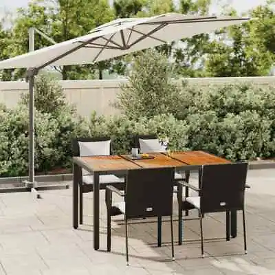 $611.99 • Buy Garden Dining Set With Cushions Outdoor Furniture Setting Poly Rattan VidaXL