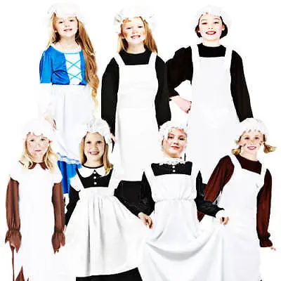£8.49 • Buy Victorian Maid Girls Fancy Dress Book Day Week Edwardian Kids Childrens Costume