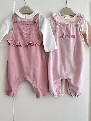 £11.99 • Buy Baby Girls 0-3 Months NEXT Outfit Bundle Pink Dungarees Animals Stripes Tu GC