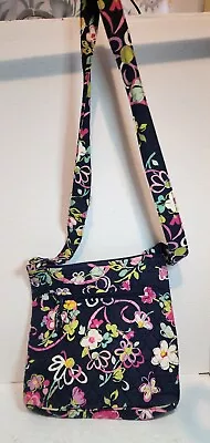 Vera Bradley Crossbody Hipster Bag Ribbons Retired Pattern Adjustable Strap 2012 • $12.99