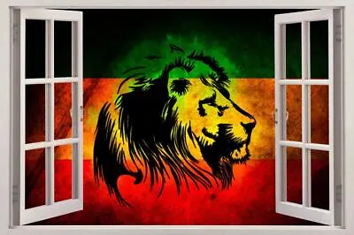 Lion Of Judah 3D Window View Decal WALL STICKER Home Decor Art Mural Rasta FS • $21.18