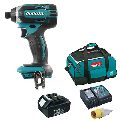 MAKITA 18V DTD152 IMPACT DRIVER 1 BL1830 BATTERY 110v DC18RC CHARGER 4 PIECE BAG • £271.98