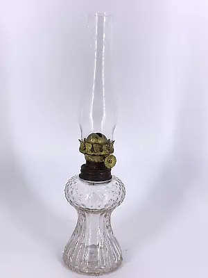 Miniature Oil Lamp Hobnail Clear Glass • $12