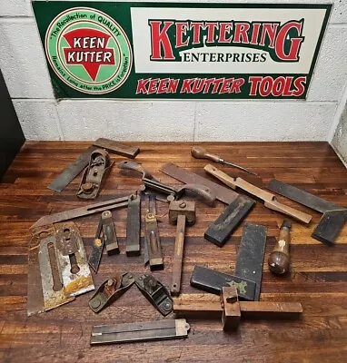 K112- Antique Vintage Woodworking Tools & Parts - Stanley Planes Squares Etc • $51