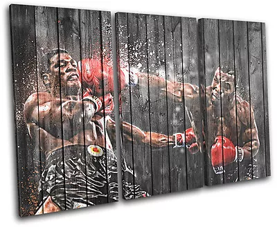 Boxing Mike Tyson  Sports TREBLE CANVAS WALL ART Picture Print • £34.99