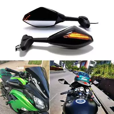 LED Turn Signal Mirrors For 2005 2006 2007 2008 2009 2010 KAWASAKI NINJA ZX10R A • $39.30