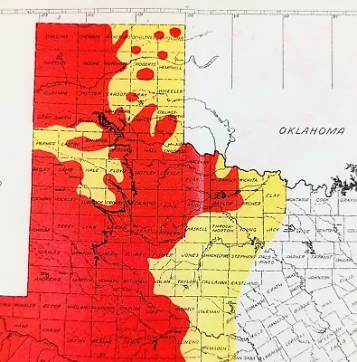 1945 TEXAS Map ORIGINAL Ornithology Scaled Quails Ranges Birds Counties • $38.88