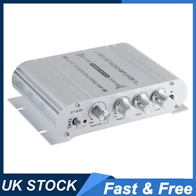 12V Hi-Fi Stereo Audio Amplifier Amp Subwoofer Car Motorcycle Home 2.1Channel • £14.22