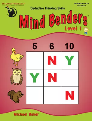 Mind Benders Level 1 Workbook Deductive Thinking Skills Puzzles (Grades PreK-K) • $10.99