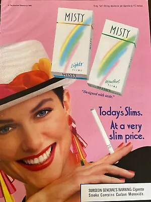 Misty Cigarettes Full Page Vintage Print Ad • $1.99