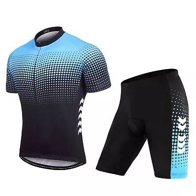 Men's Summer Short Suits Cycling Set Cycling Jersey With 5D  Padded N8G5 • $20.49