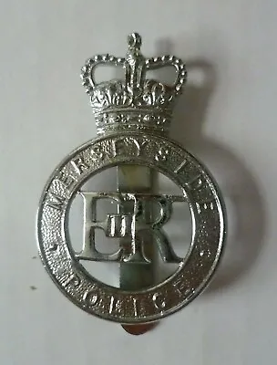 Merseyside Police Cap Badge QC EIIR Slider Chrome Maker Firmin - OBSOLETE • £34.99