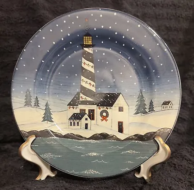 Warren Kimble Home For The Holidays Salad Plate By Sakura Lighthouse Motif • $8.99