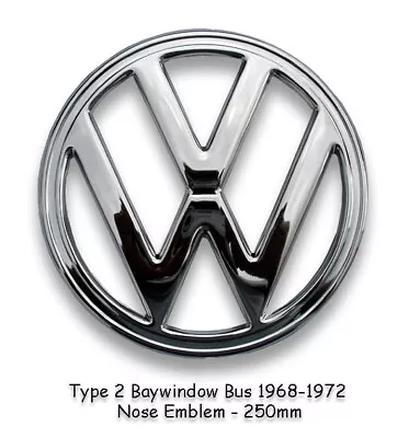 Vw Type 2 Bus 1968-1972 Nose Emblem Chrome Metal Microbus Deluxe Transporter • $149