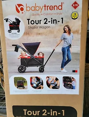 Baby Mars Red Tour 2-in-1 Stroller Wagon Mode Plus 2 Cup Holders Safety Harness • $179.99