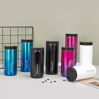 550ML Insulated Coffee Mug Cup Travel Stainless Steel Flask Vacuum Leakproof • £10.89