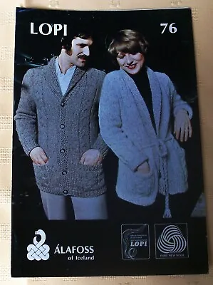 Knitting Pattern Lopi Yarn Ladies/mens  Cardigan/jacket Sizes 38-44  L175 • £2.70