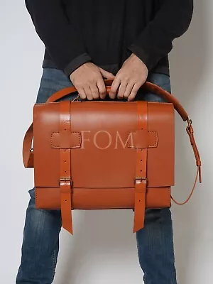 Genuine Leather Briefcase Laptop Shoulder Bag Mens Messenger Bag Crossbody Bag • $146.13