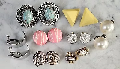 Vintage Clip On Earrings Lot Of 8 • $7