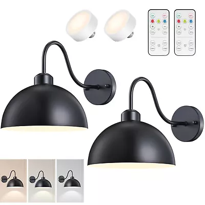 2 Pack Battery Operated Wall Sconces With Remote Dimmable Wireless LED Wall Lamp • $59.99