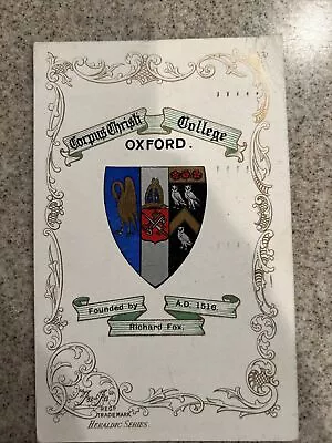 Vintage Coat Of Arms Postcard - Corpus Christi College Oxford S300 • $6.99