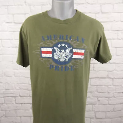 Vintage National Heritage American Pride Army Green Graphic T-Shirt M • $6.95